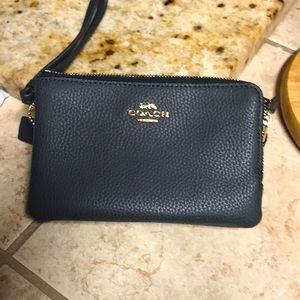 Coach Tri zip leather wallet